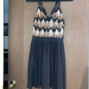 Black and Gold Sequin Perfect Party Dress!